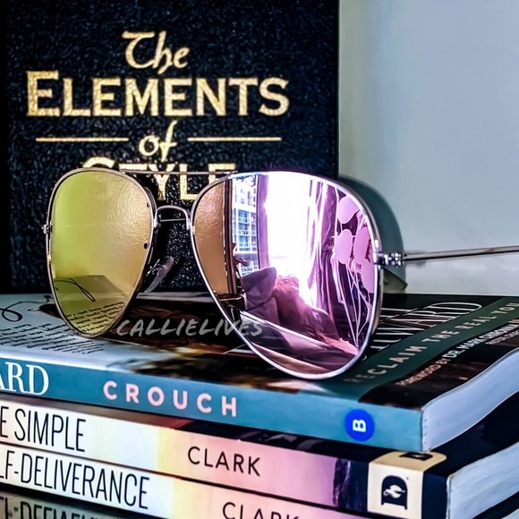 Callie Blush Rose Sunnies: Gold Mirror Sunglasses - Picture 2 of 7